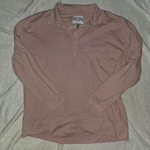 Victoria's Secret SPORT Pink Quarter-Zip Sweater XL